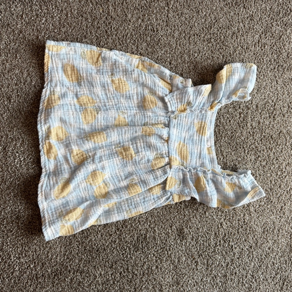Blue and Yellow Flutter Sleeve Tank Top